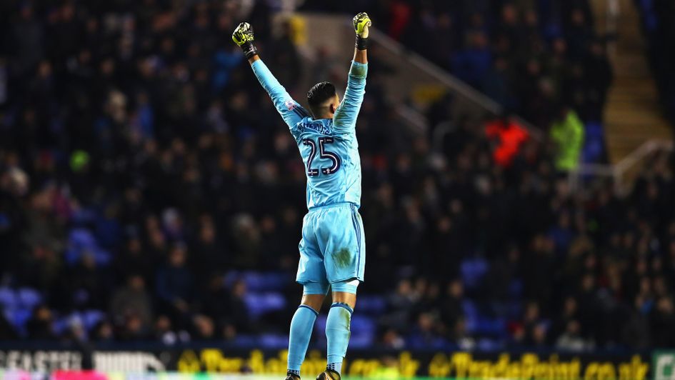 Cardiff goalkeeper Neil Etheridge jumps for joy