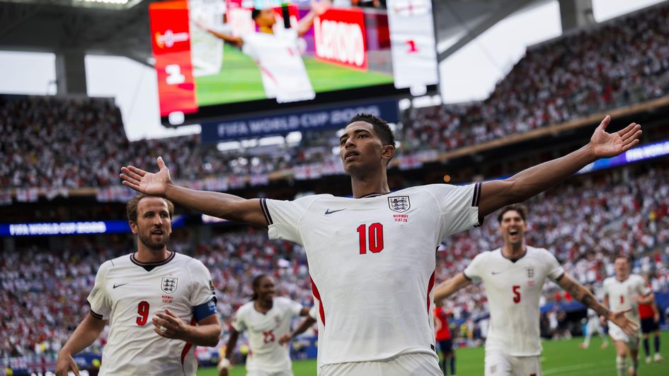 Jude Bellingham celebrates against Norway