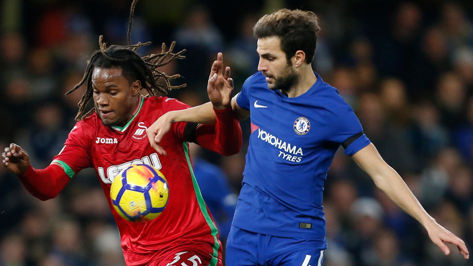 Renato Sanches and Cesc Fabregas tangle