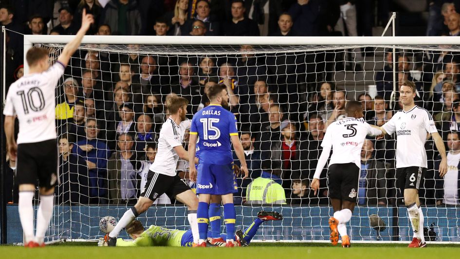 Fulham celebrate scoring against Leeds