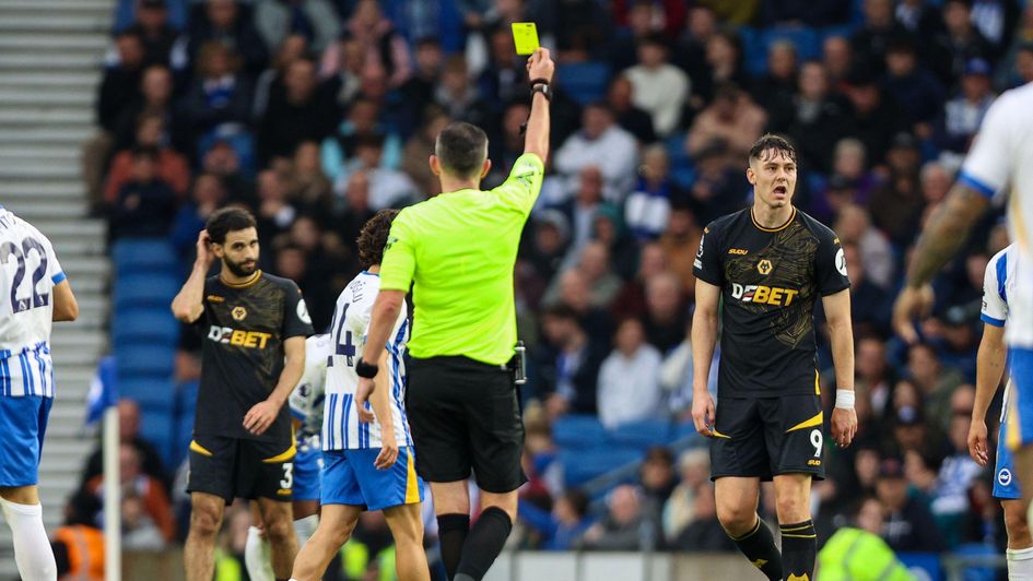 Jorgen Strand Larsen was carded for Wolves the last time he visited the Amex