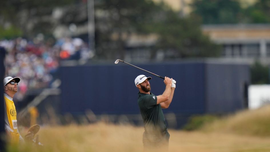 Dustin Johnson in action at St Andrews