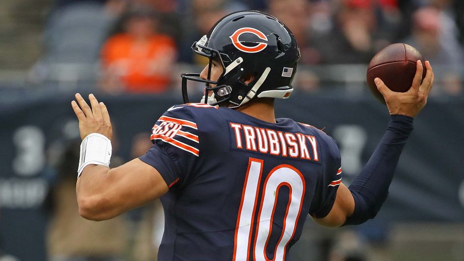 Chicago Bears quarterback Mitchell Trubisky in action