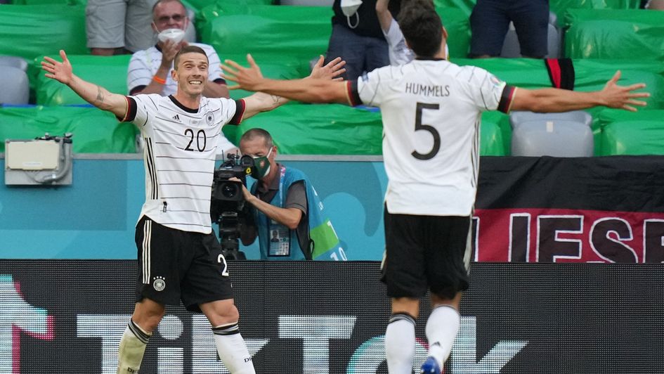 Germany's Robin Gosens celebrates against Portugal