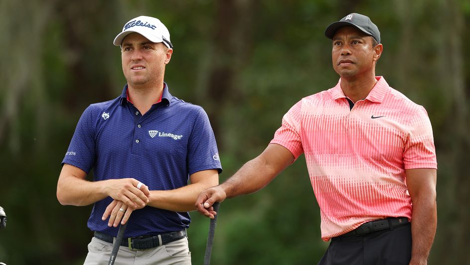 Justin Thomas and Tiger Woods