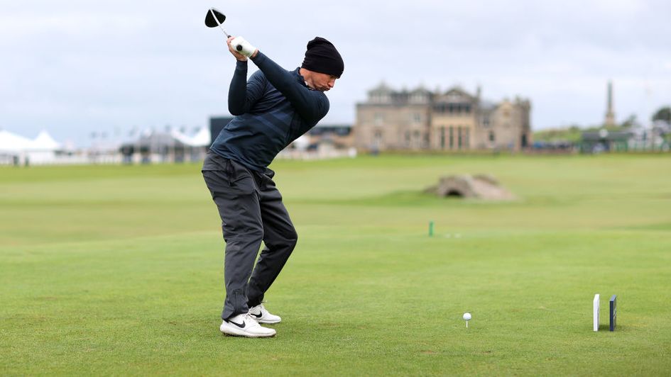 Alex Noren tees off at the Old Course