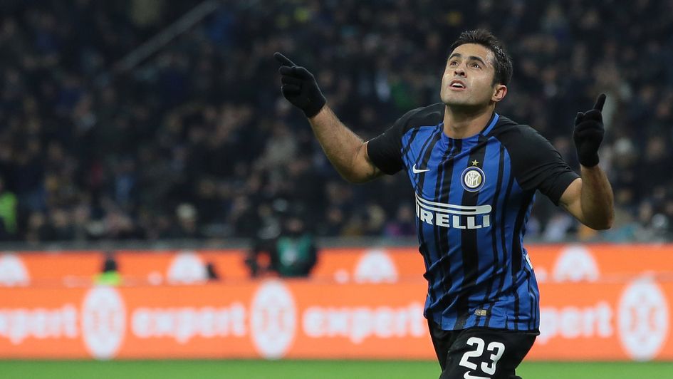 Eder celebrates for Inter Milan