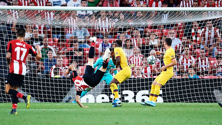 Aritz Aduriz's overhead kick consigned Barcelona to defeat