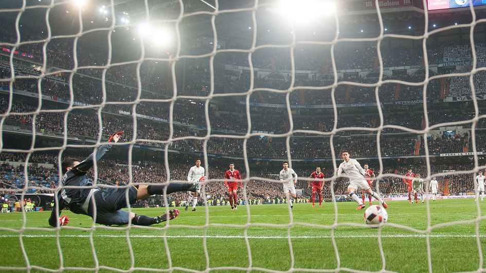 James Rodriguez scores for Real Madrid against Sevilla