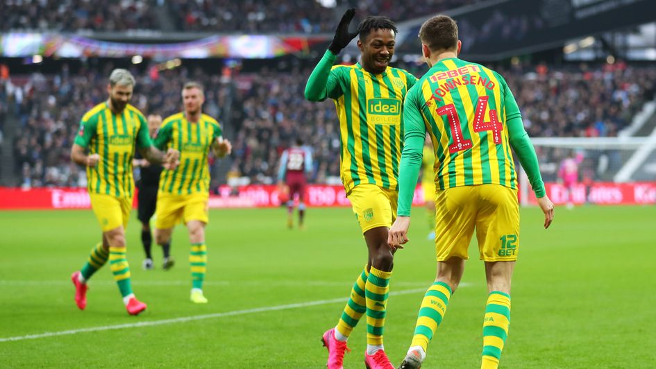 Celebrations for West Brom after Conor Townsend's goal at West Ham in the FA Cup