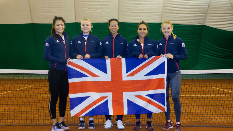Heather Watson (second from right) will lead GB's Fed Cup bid