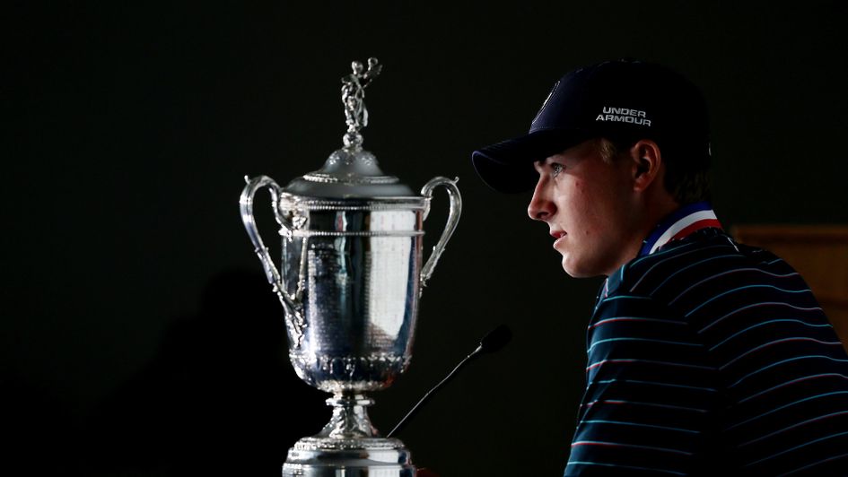 Jordan Spieth with the US Open trophy