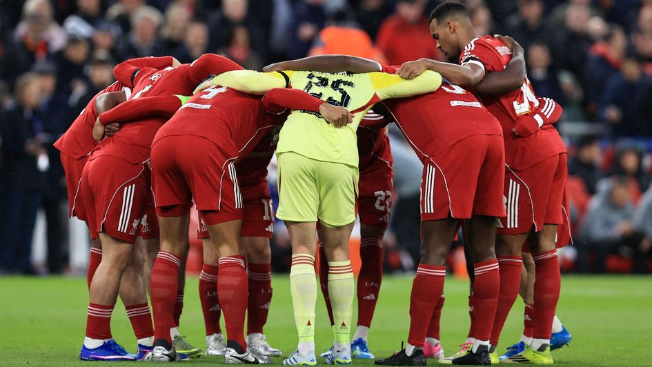 Liverpool's players before their clash with PSG