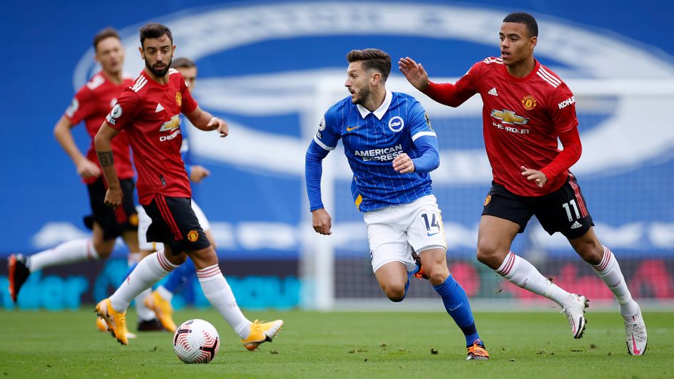 Adam Lallana in action against Manchester United