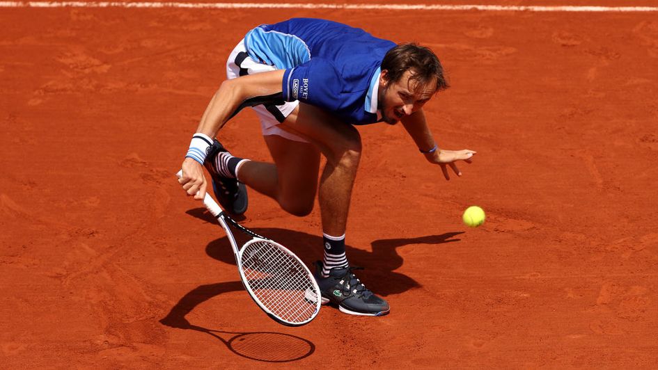 Daniil Medvedev in action in Paris