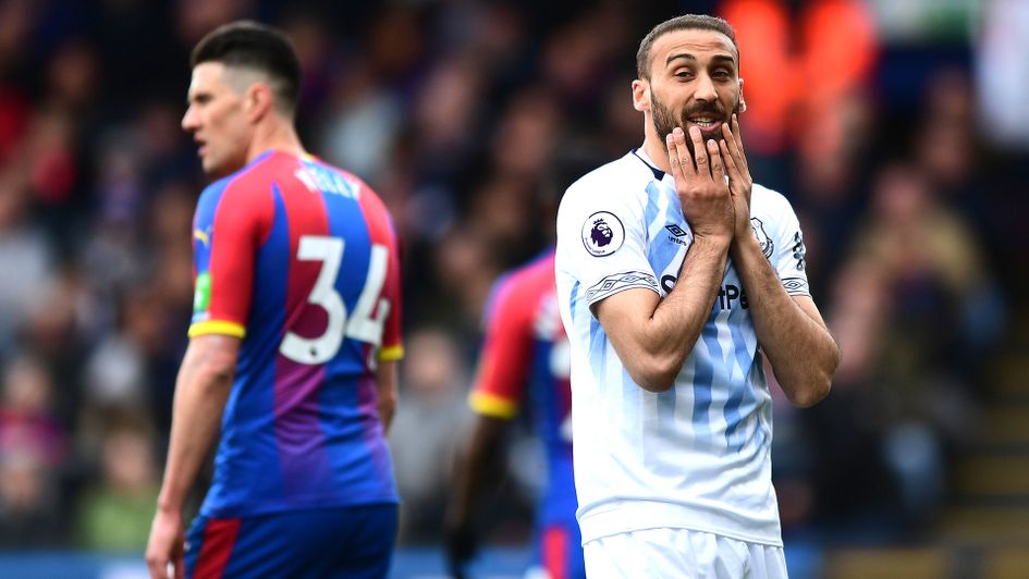 Everton's Cenk Tosun missed a rare half chance against Palace