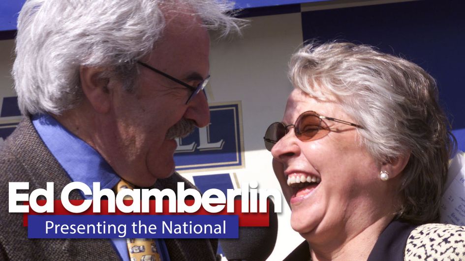 Des Lynam and Jenny Pitman at the Grand National