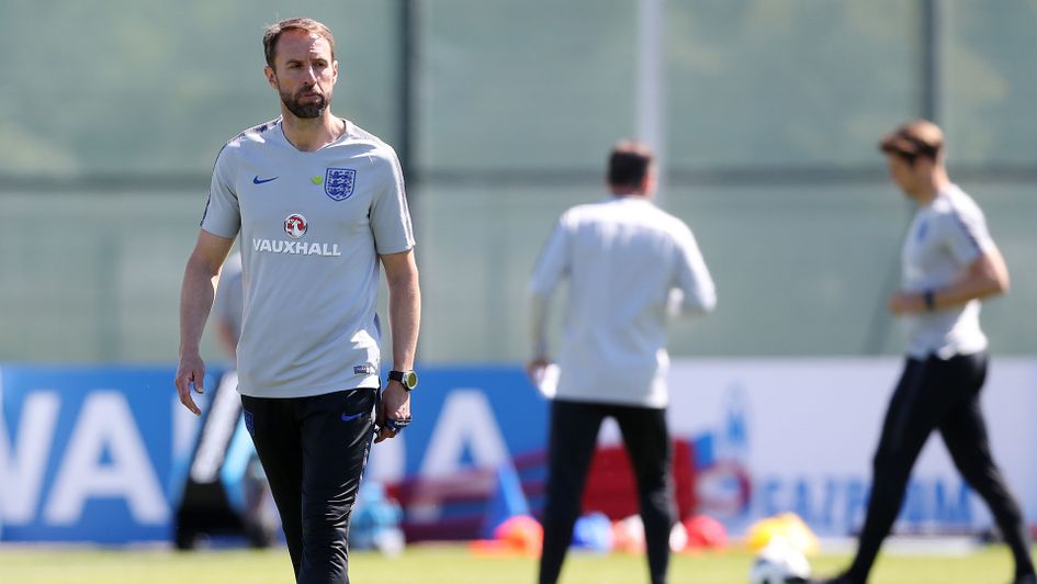 Gareth Southgate takes England training in Russia