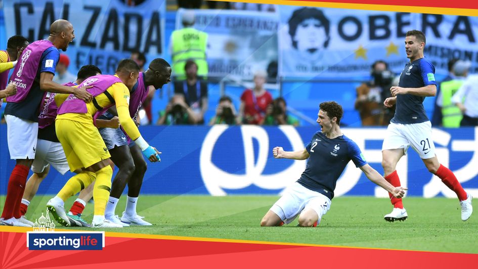 Benjamin Pavard celebrates his goal against Argentina