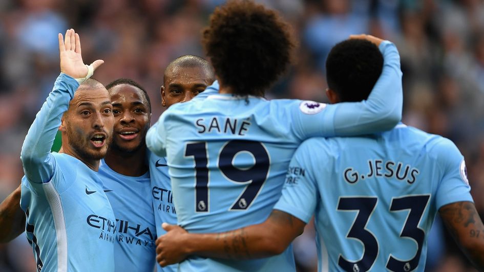 David Silva and Man City celebrate