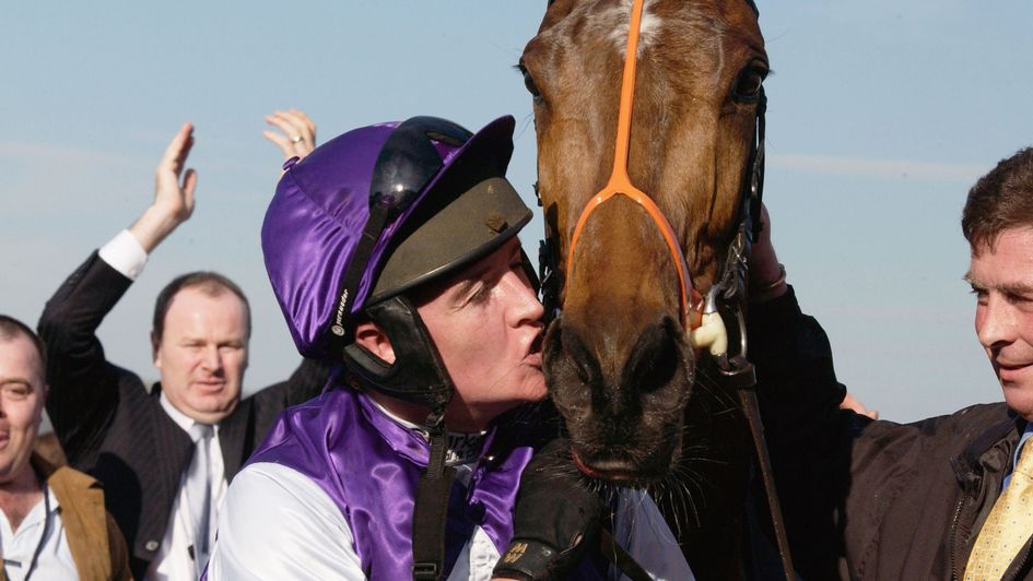 Barry Geraghty celebrates with Kicking King