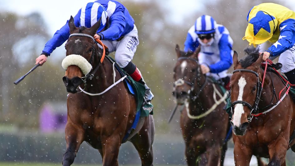 Mehnah (left) flew from the back of the field