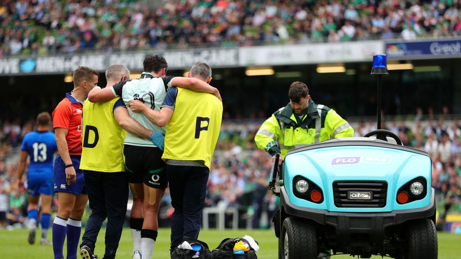Joey Carbery is carried off