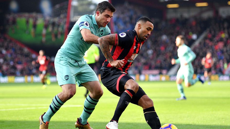 Callum Wilson in action for Bournemouth against Arsenal