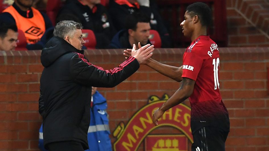 Ole Gunnar Solskjaer (left) and Marcus Rashford