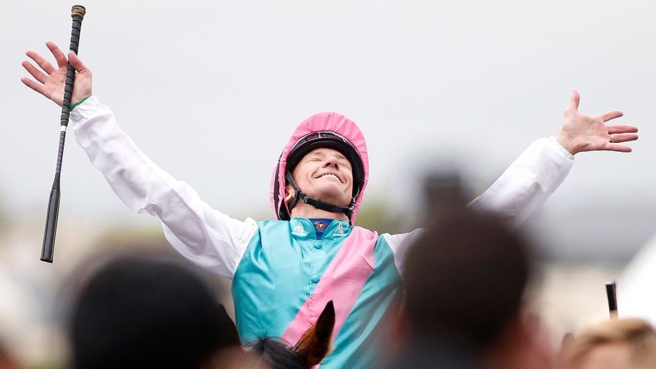 Frankie Dettori laps up the applause after Enable's victory in the Prix de l'Arc de Triomphe