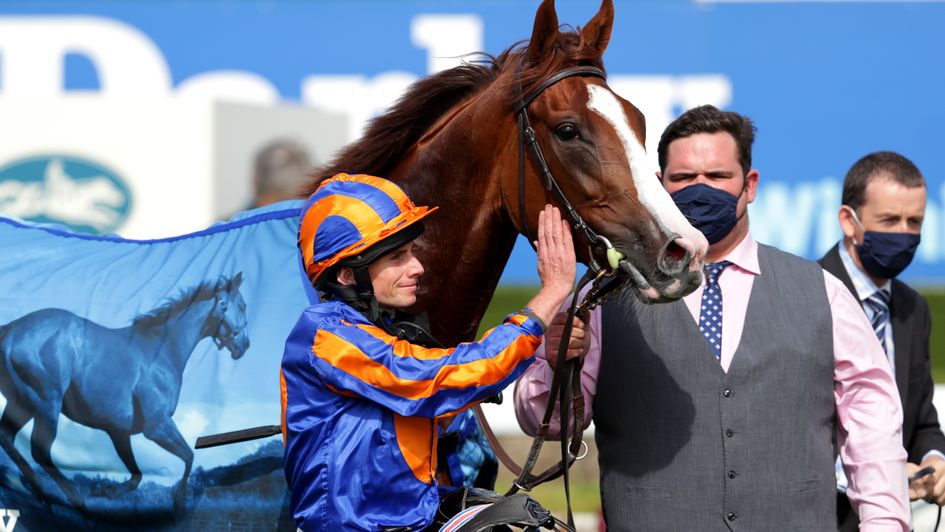 Ryan Moore and Love after the Yorkshire Oaks