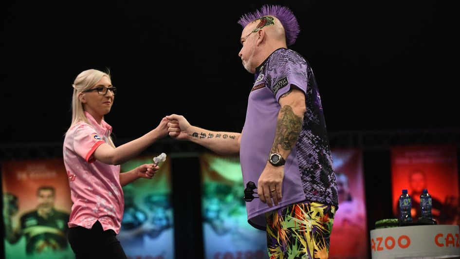 Peter Wright and Fallon Sherrock (Picture: Lawrence Lustig/PDC)