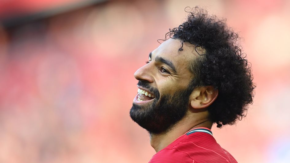 Mohamed Salah scores his 100th Premier League goal against Leeds