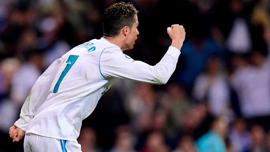 Cristiano Ronaldo after his equaliser for Real Madrid against Athletic Bilbao