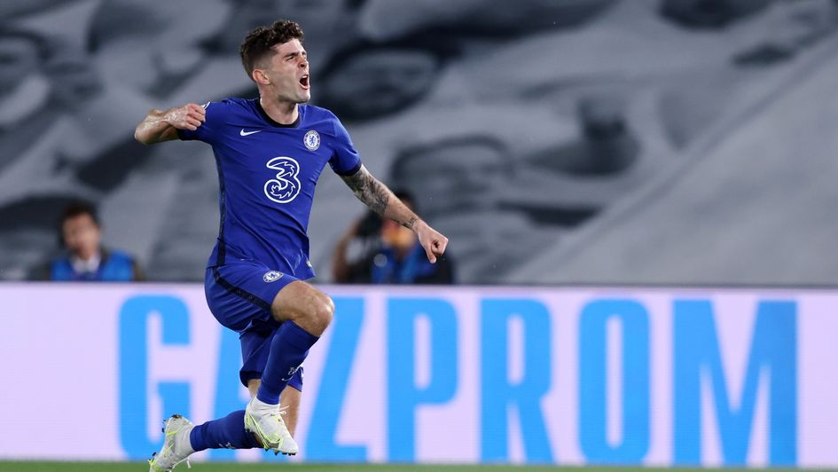 Pulisic celebrates his goal against Real Madrid