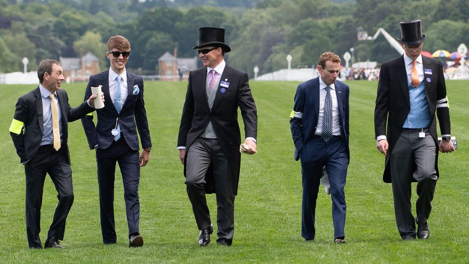 Aidan O'Brien (centre) walks the course at Royal Ascot