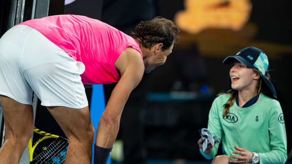 Rafael Nadal apologise to a ballgirl