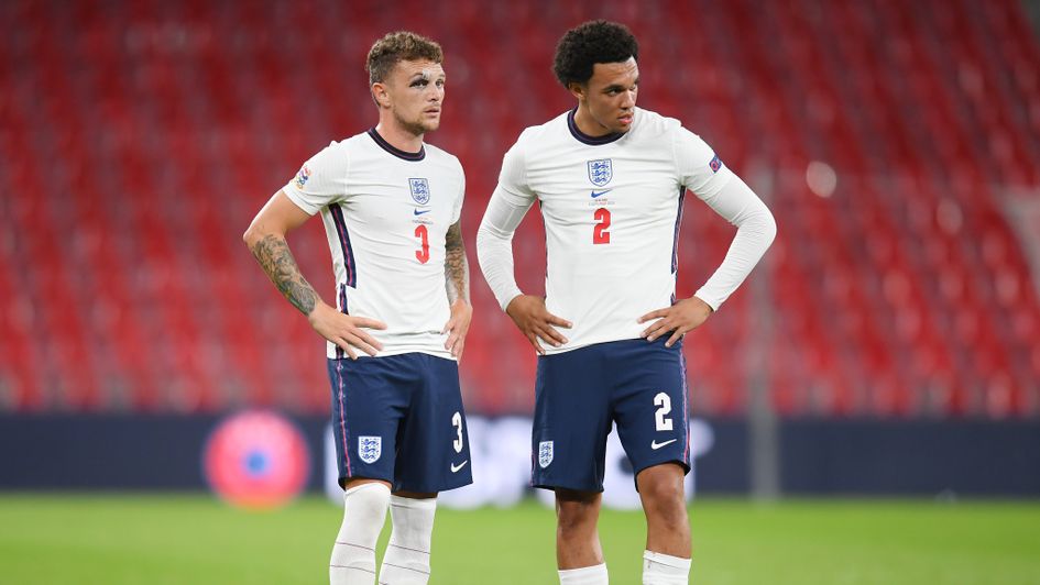 Trent Alexander-Arnold (right) and Kieran Trippier (left) are competing for the same England spot