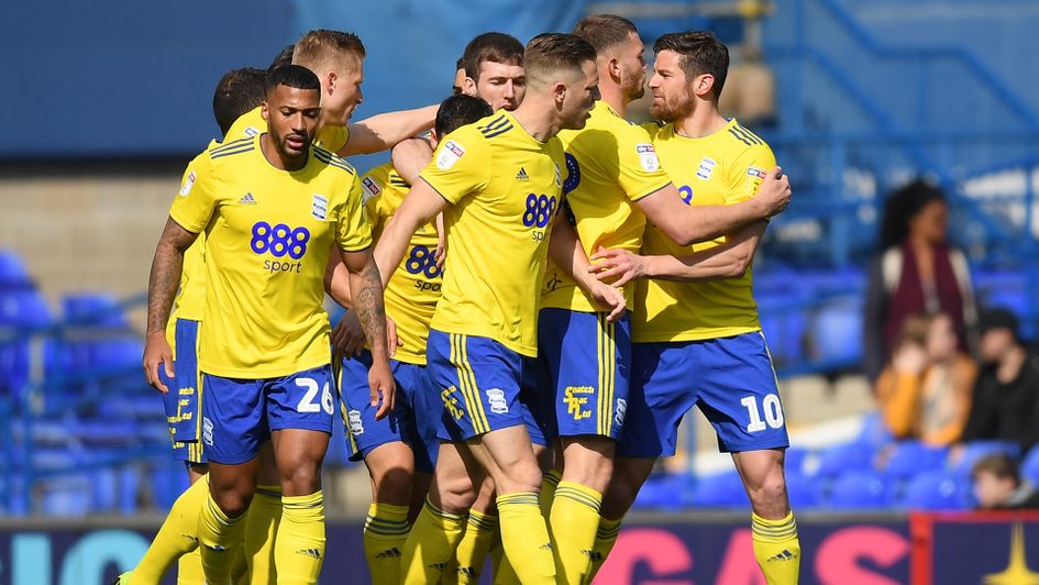 Birmingham celebrate a Lukas Jutkiewicz goal