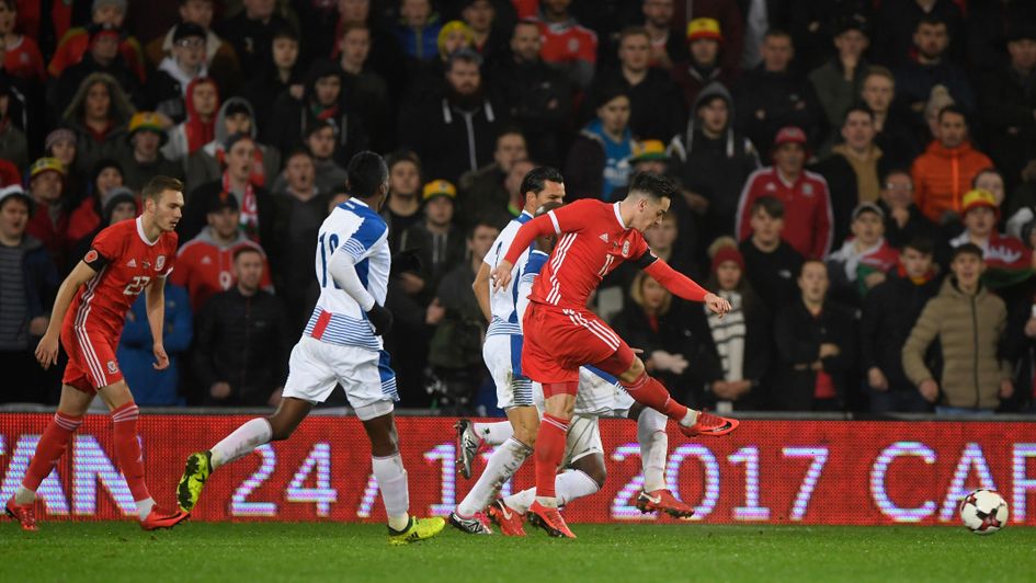 Tom Lawrence scores for Wales