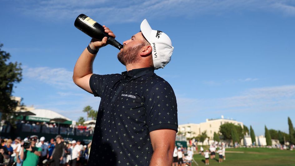 Jordan Smith celebrates after a brilliant win in Portugal
