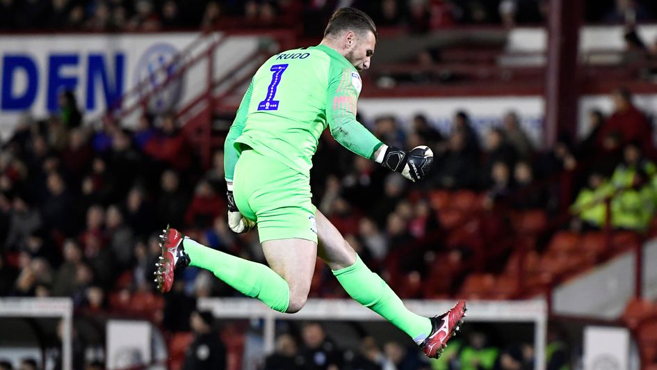 Declan Rudd: Preston goalkeeper celebrates a goal in their victory over Barnsley