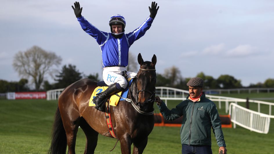 Paul Townend celebrates on Energumene