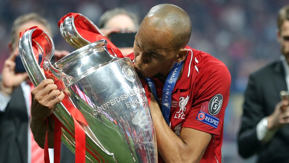 Fabinho with the Champions League trophy