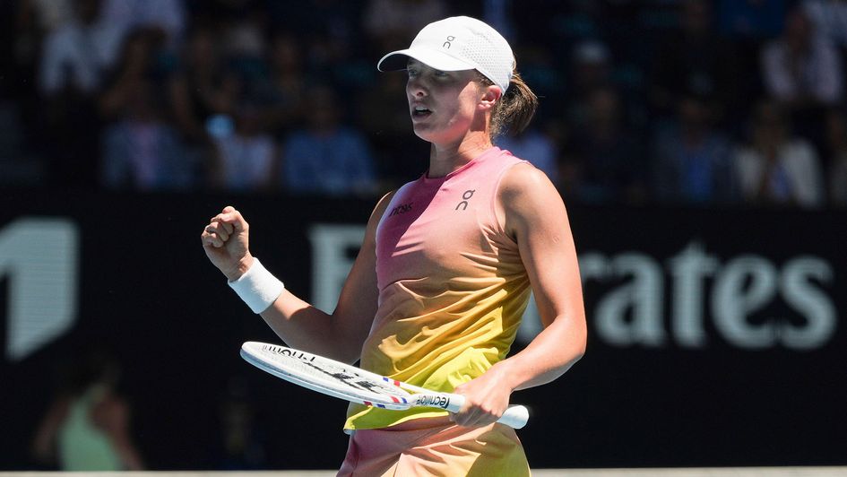 Iga Swiatek in action at the Australian Open