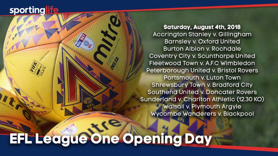 Sky Bet League One opening day fixtures