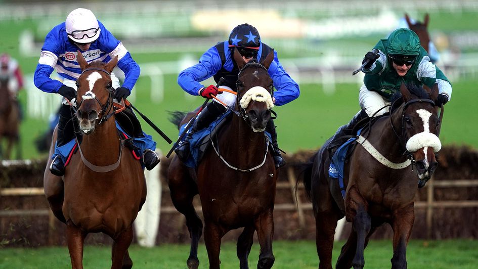 Minella Missile (right) won a novices' hurdle