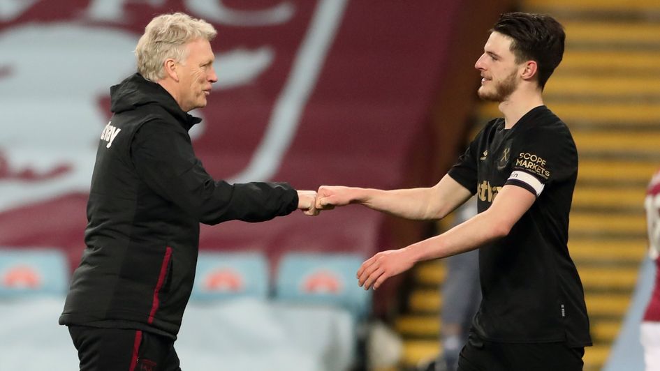 David Moyes congratulates Declan Rice