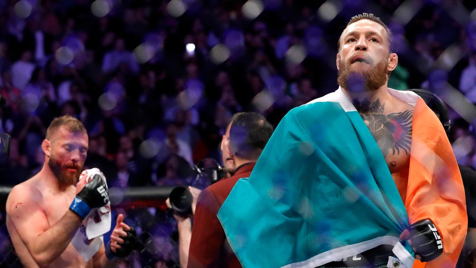 Conor McGregor celebrates his comeback win