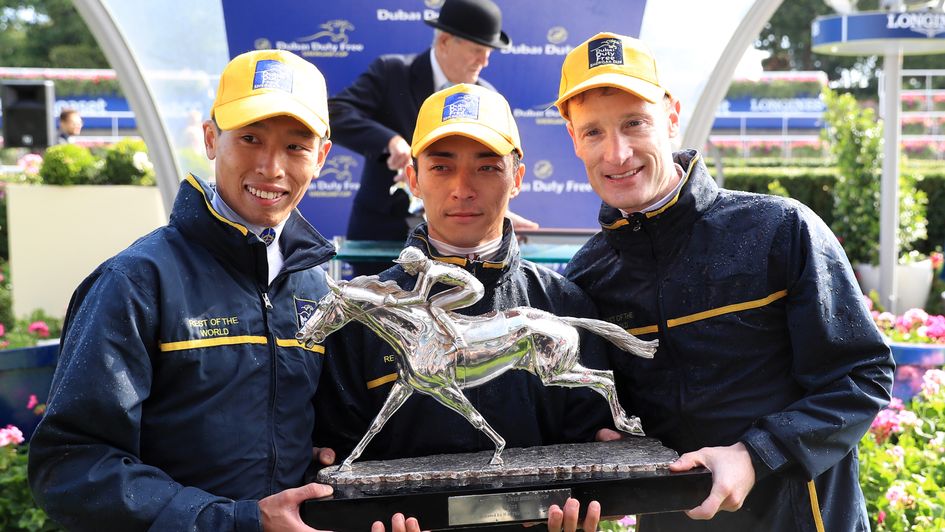 The Rest of the World team with the Shergar Cup trophy